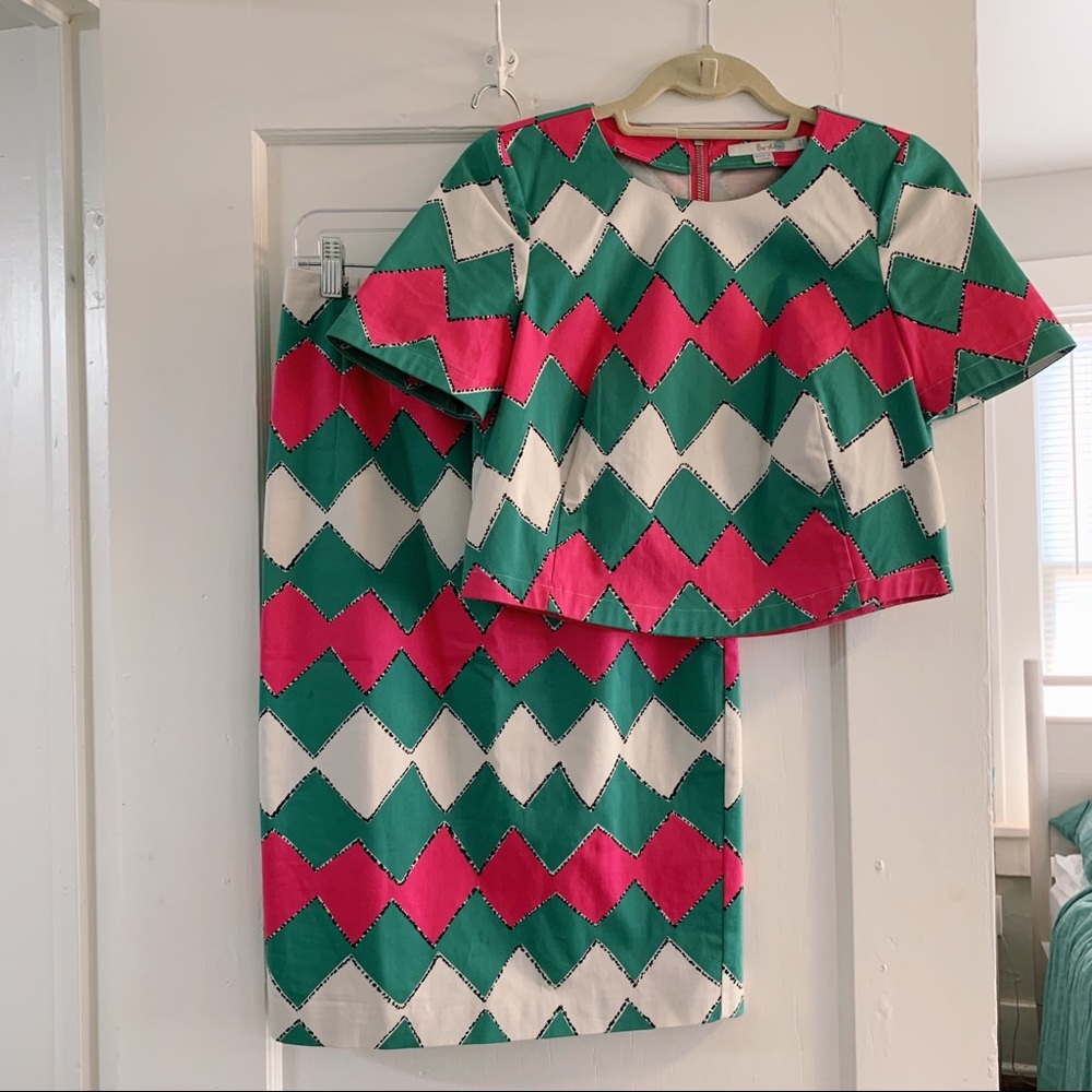 Boden Crop Top/Skirt Set